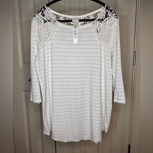 Chico’s 3/4 sleeve women top size large